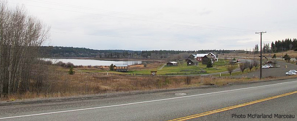 View from highway heading north